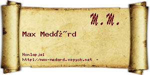 Max Medárd névjegykártya